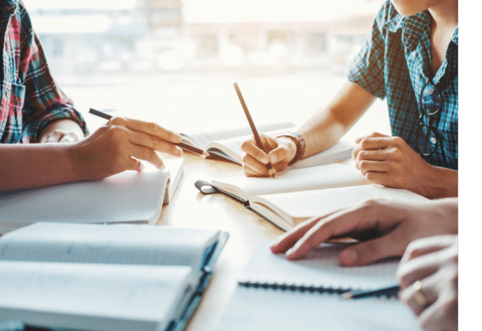 Group of students studying